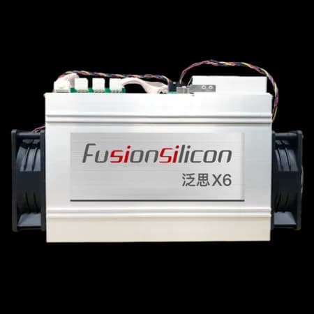 FusionSilicon X6 asic miner on white background
