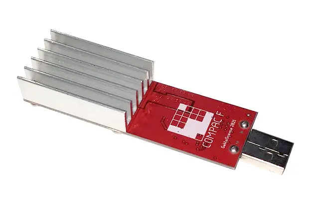 GekkoScience Compac F asic miner on white background