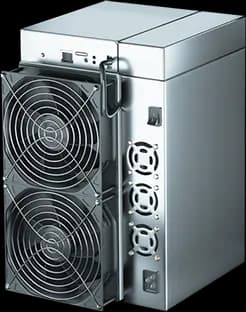 Goldshell HS6 asic miner on white background