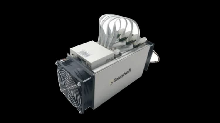 Goldshell X5S asic miner on white background