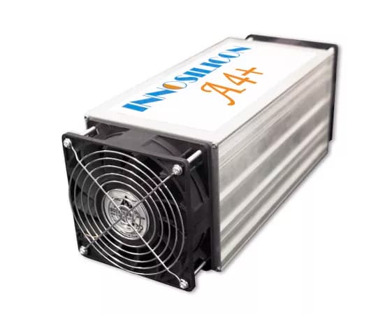 Innosilicon A4+ LTCMaster asic miner on white background