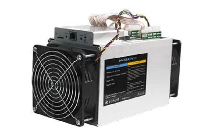 Innosilicon A9 ZMaster asic miner on white background