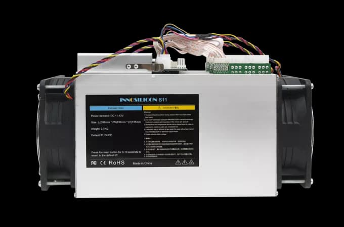Innosilicon S11 SiaMaster asic miner on white background
