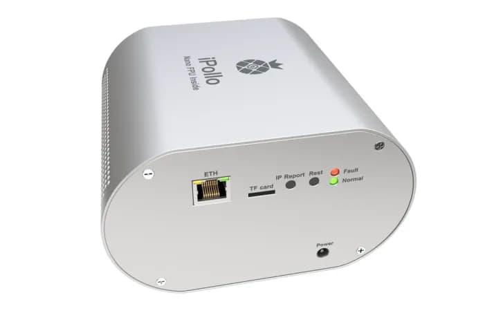 iPollo G1 Mini asic miner on white background