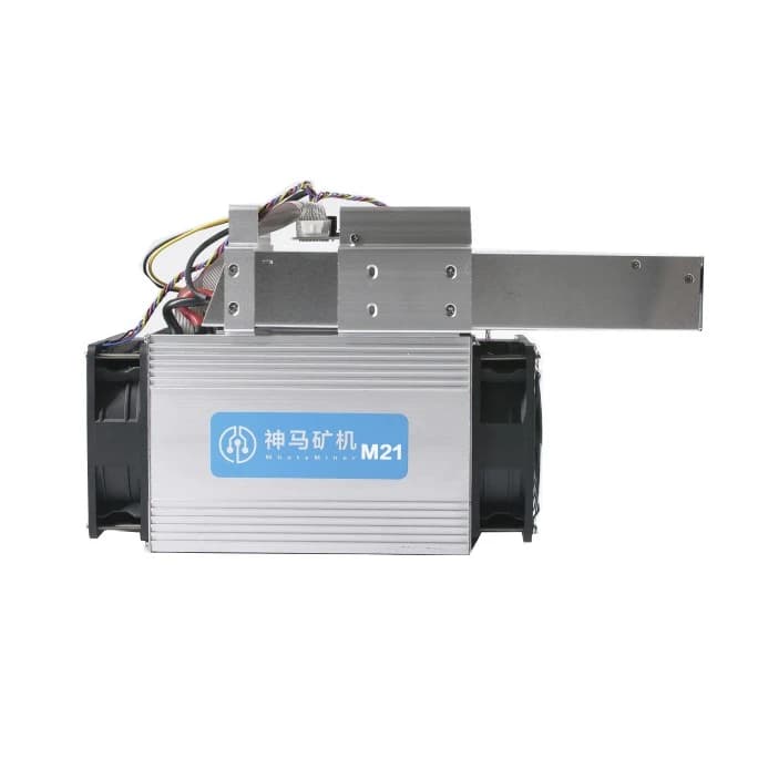 MicroBT Whatsminer M21 asic miner on white background