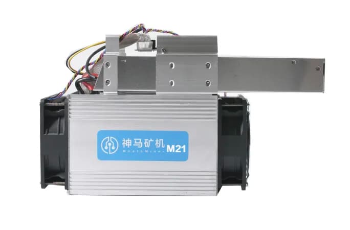 MicroBT Whatsminer M21S asic miner on white background