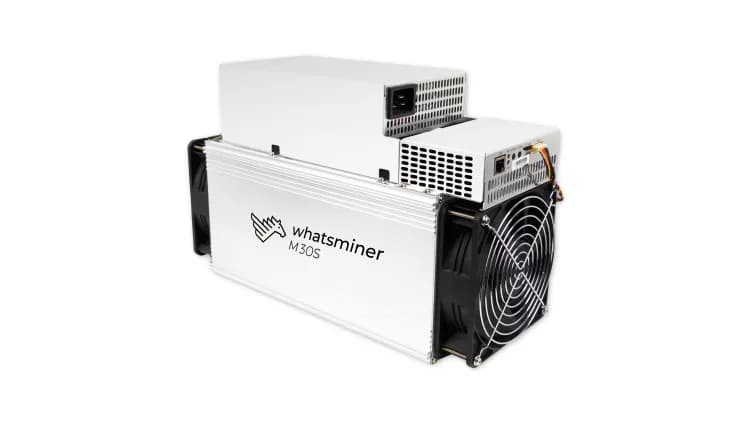MicroBT Whatsminer M30S++ asic miner on white background