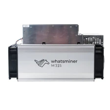 MicroBT Whatsminer M31S+ asic miner on white background