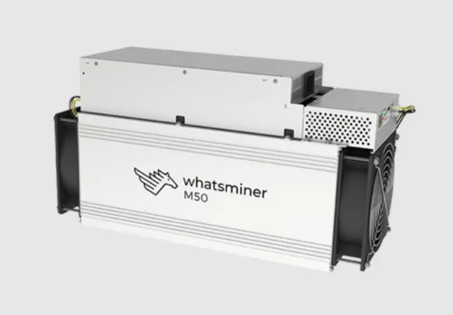 MicroBT Whatsminer M50 asic miner on white background