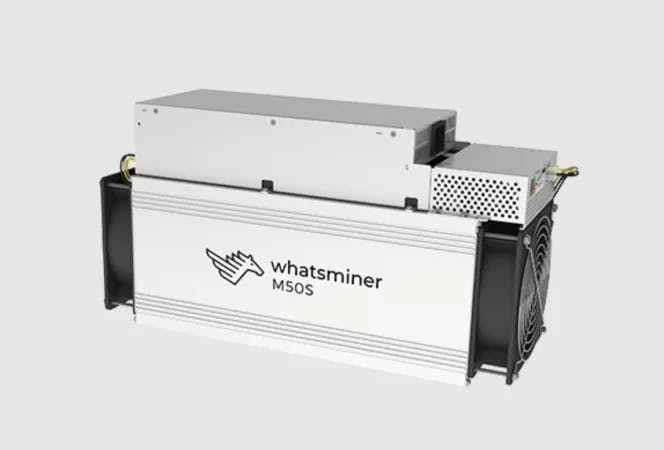 MicroBT Whatsminer M50S asic miner on white background