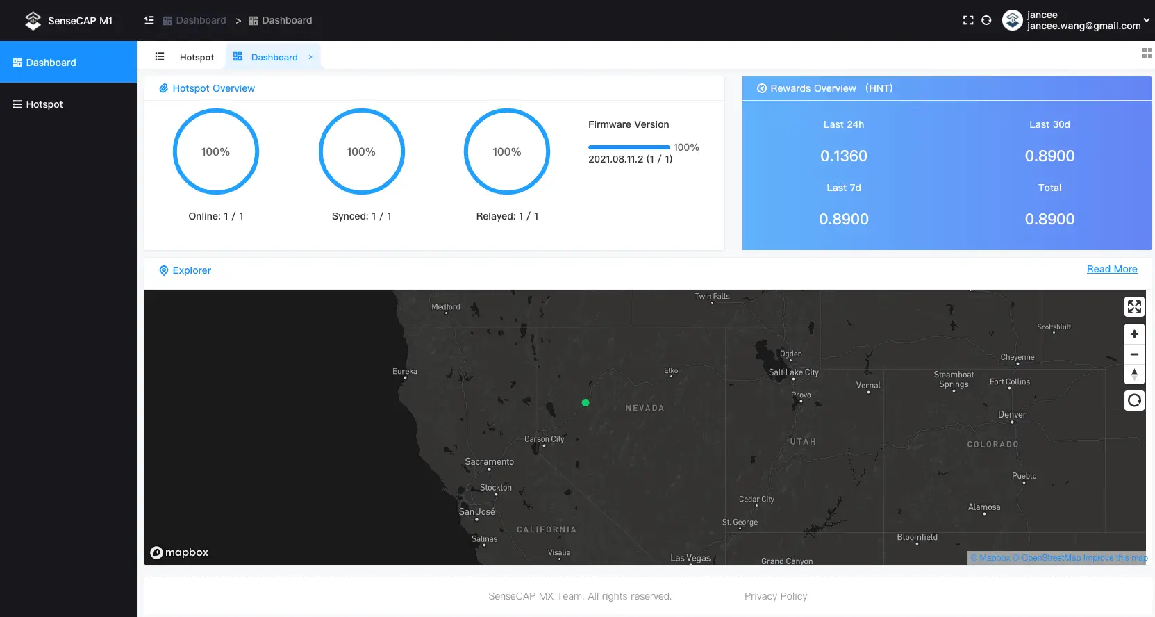 Sensecap dashboard design